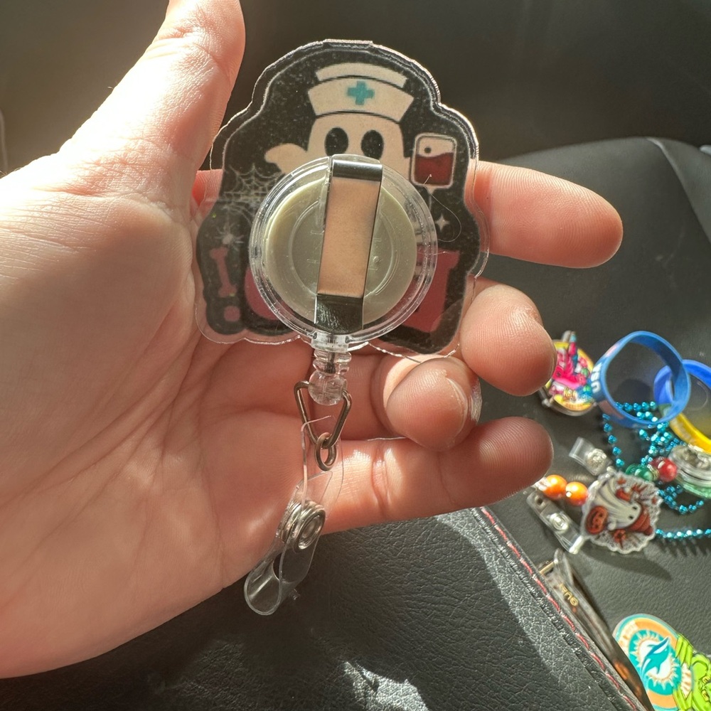 Ghost Nurse Badge Reel with BOO Design - Picture 2 of 2